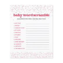Juego de frotis de palabras de Baby Shower para co