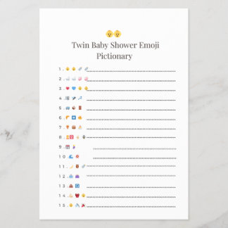 Flyer Juego de imágenes gemelas de Baby Shower - Con res