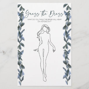 Flyer Juego de la ducha de novia Sage Silver Adivina la 