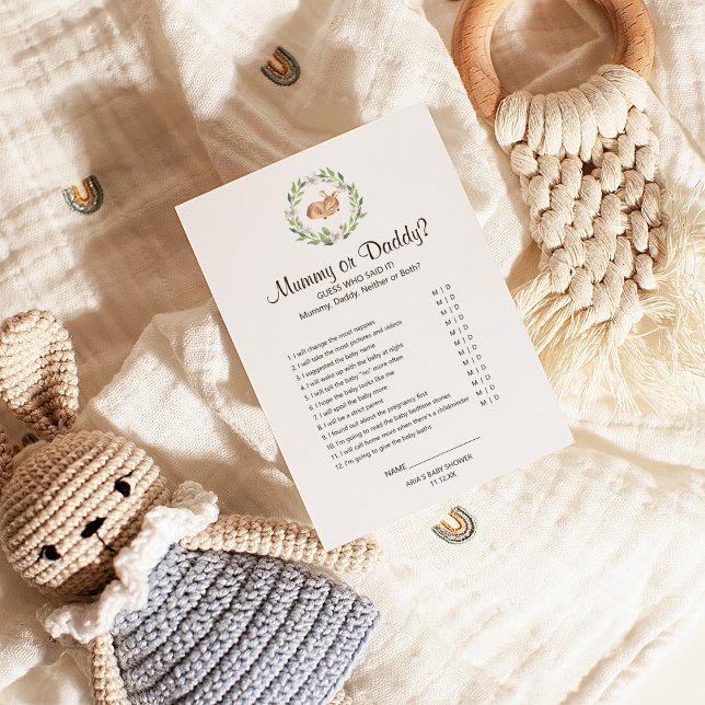 Flyer Juego de mamá o papá con ducha de ciervo con duelo (Subido por el creador)