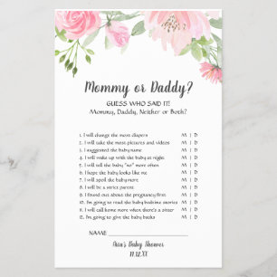 Flyer Juego de mamá o papá de Rubor Peonies