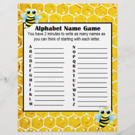 Flyer Juego de nombres alfabetos y juego de bingo Baby S