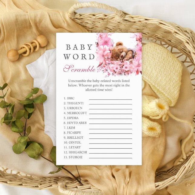 Flyer Juego de palabras de broma para bebé del oso rosa  (Subido por el creador)