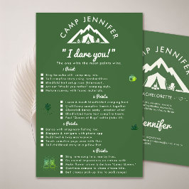 Flyer Juego de partido de Bachelorette Dare Forest Green