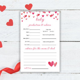 Flyer Juego de predicciones de corazones rosados