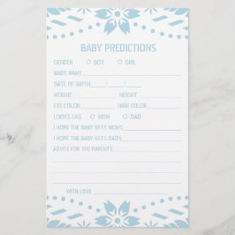 Flyer Juego de predicciones para bebés Baby blue Boy Sho