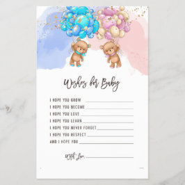 Flyer Juego de revelación de deseos para el sexo del beb