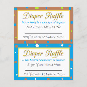 Flyer Juego de rifa de pañales para baby shower azul, ve