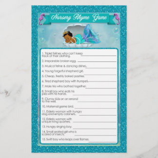 Flyer Juego de rima de cristales de Baby Shower para sir