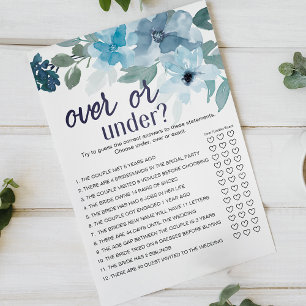 Flyer Juego de Rosas Azules Pastel Floral Sobre o Debajo