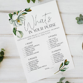 Flyer Juego Floral de Magnolia Blanca, ¿Qué Hay En Tu Bo