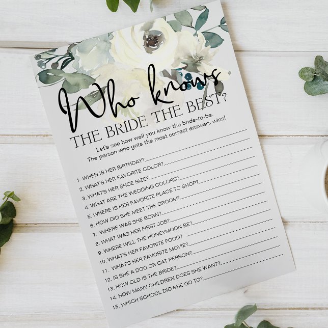 Flyer Juego floral de marfil blanco que conoce al mejor  (Subido por el creador)