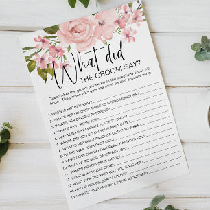 Flyer Juego Floral de Rosas Rosadas ¿Qué Diría el Novio