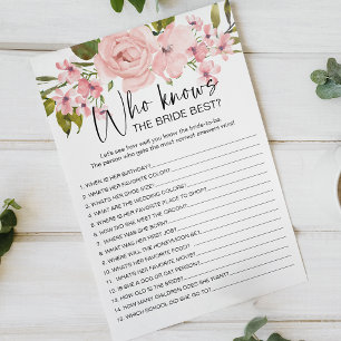 Flyer Juego Floral de Rosas Rosadas Quién Conoce Mejor a