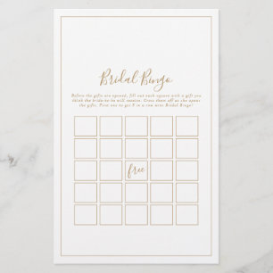 Flyer Juego minimalista de Bingo de Novias
