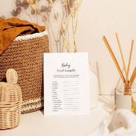 Flyer Juego minimalista de palabras para niños de Baby S