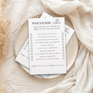 Flyer Juego moderno en blanco y negro '¿Qué preferiría?'