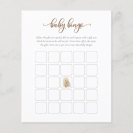 Flyer Juego Neutral Boho Pampas Grass Giraffe Baby Bingo