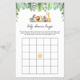 Flyer Juego Safari Baby Shower - Bingo Baby Shower