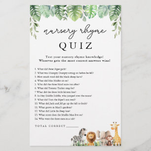 Flyer Juego Safari Baby Shower Juego Rhyme Rhyme Prueba 