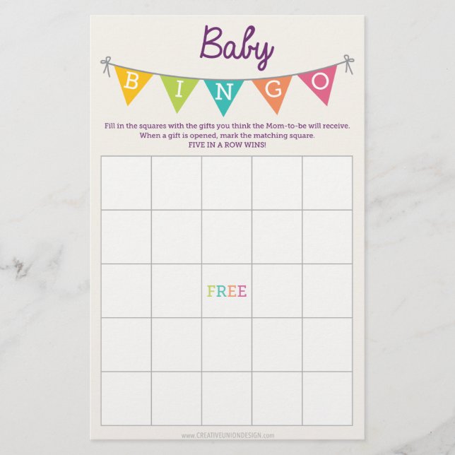 Flyer Juegos Baby Shower de doble cara (Frente)