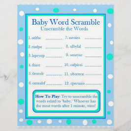 Flyer Juegos Baby Shower de doble cara