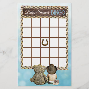 Flyer Juegos de Baby Shower de Baby Boy y Teddy Bear