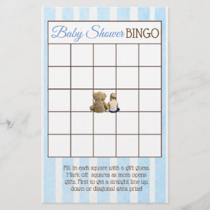 Flyer Juegos de Baby Shower de Niño y Osito de Peluche