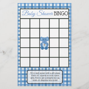 Flyer Juegos de baby shower temáticos de elefante a cuad
