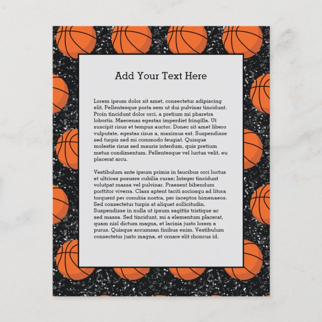 Flyer Jugador Baloncesto Deporte Pelota Brillante Negro  (Frente)