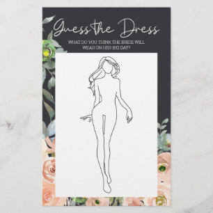 Flyer Jugador de ducha de novia Floral Adivina la tarjet