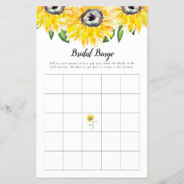 Flyer Jugador de novia Sunflower Juego Bingo Floral