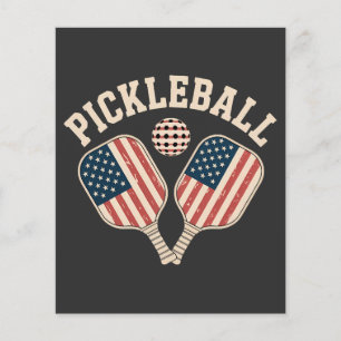 Flyer Jugador de Pickleball de la bandera de EE. UU.