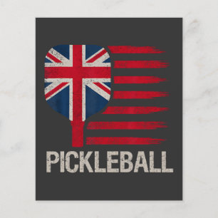 Flyer Jugador de Pickleball Paleta Bandera Reino Unido 