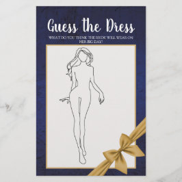 Flyer Juguete de ducha de novias Navy Oro adivina el ves