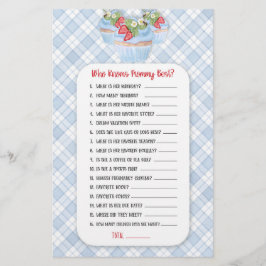 Flyer Juguete de fresa azul bebé de la ducha de abeja