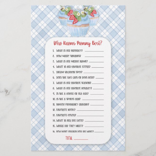 Flyer Juguete de fresa azul bebé de la ducha de abeja (Frente)