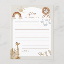 Flyer Juguetes bohemios Giraffe Sun Consejos para que lo