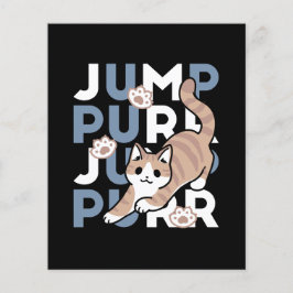 Flyer Jump Purr Jump: Playful Cat Design con arte divert