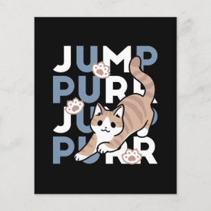 Flyer Jump Purr Jump: Playful Cat Design con arte divert