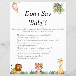 Flyer Jungle Safari Baby Shower Games