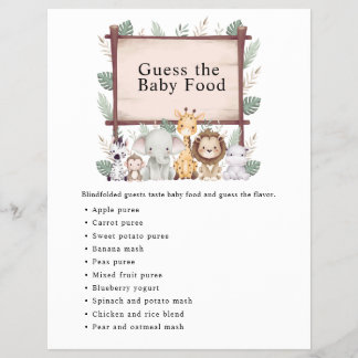 Flyer Jungle Safari Baby Shower Games