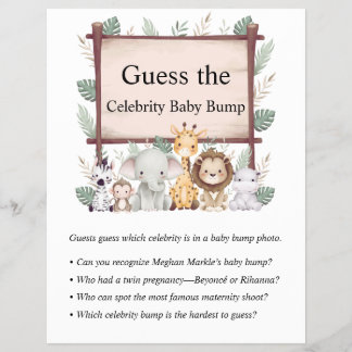 Flyer Jungle Safari Baby Shower Games