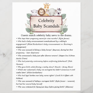 Flyer Jungle Safari Baby Shower Games