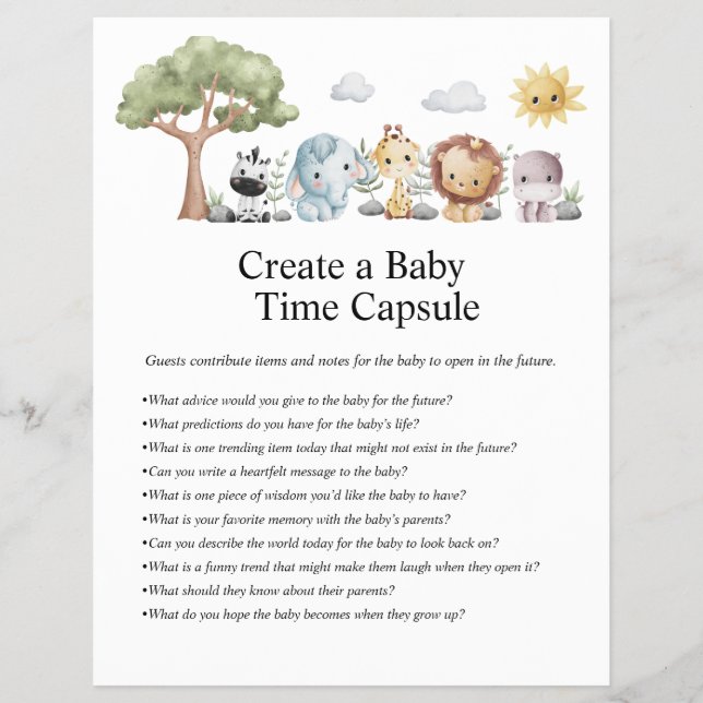 Flyer Jungle Safari Baby Shower Games (Frente)