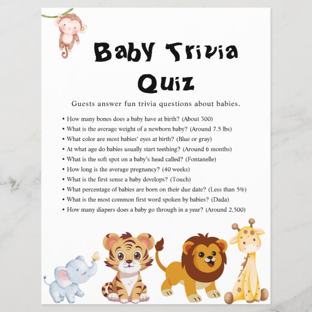 Flyer Jungle Safari Baby Shower Games (Frente)
