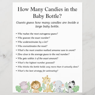 Flyer Jungle Safari Baby Shower Games