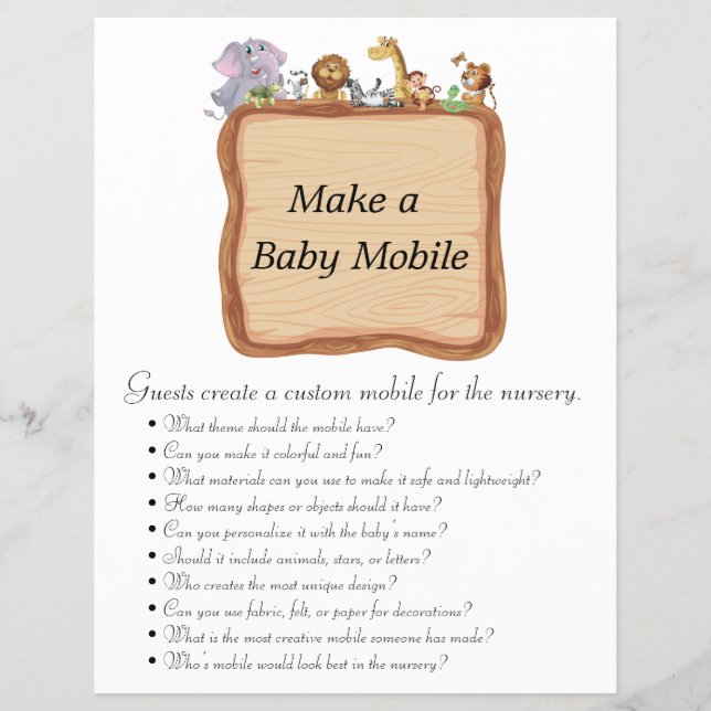 Flyer Jungle Safari Baby Shower Games (Frente)