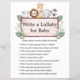 Flyer Jungle Safari Baby Shower Games