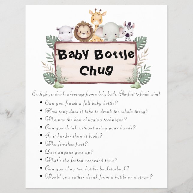 Flyer Jungle Safari Baby Shower Games (Frente)